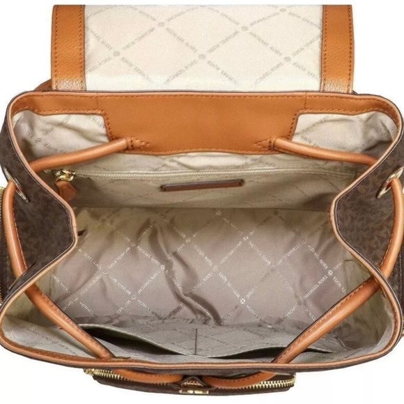 NWT Michael Kors Abbey Cargo Backpack Brown/Acorn - Picture 4 of 11